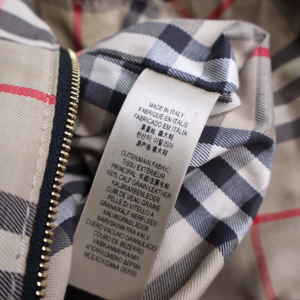 BURBERRY Greenwood Bowling Bag Grey Pebbled Leather with Plaid Lining Crossbody - Picture 10 of 11